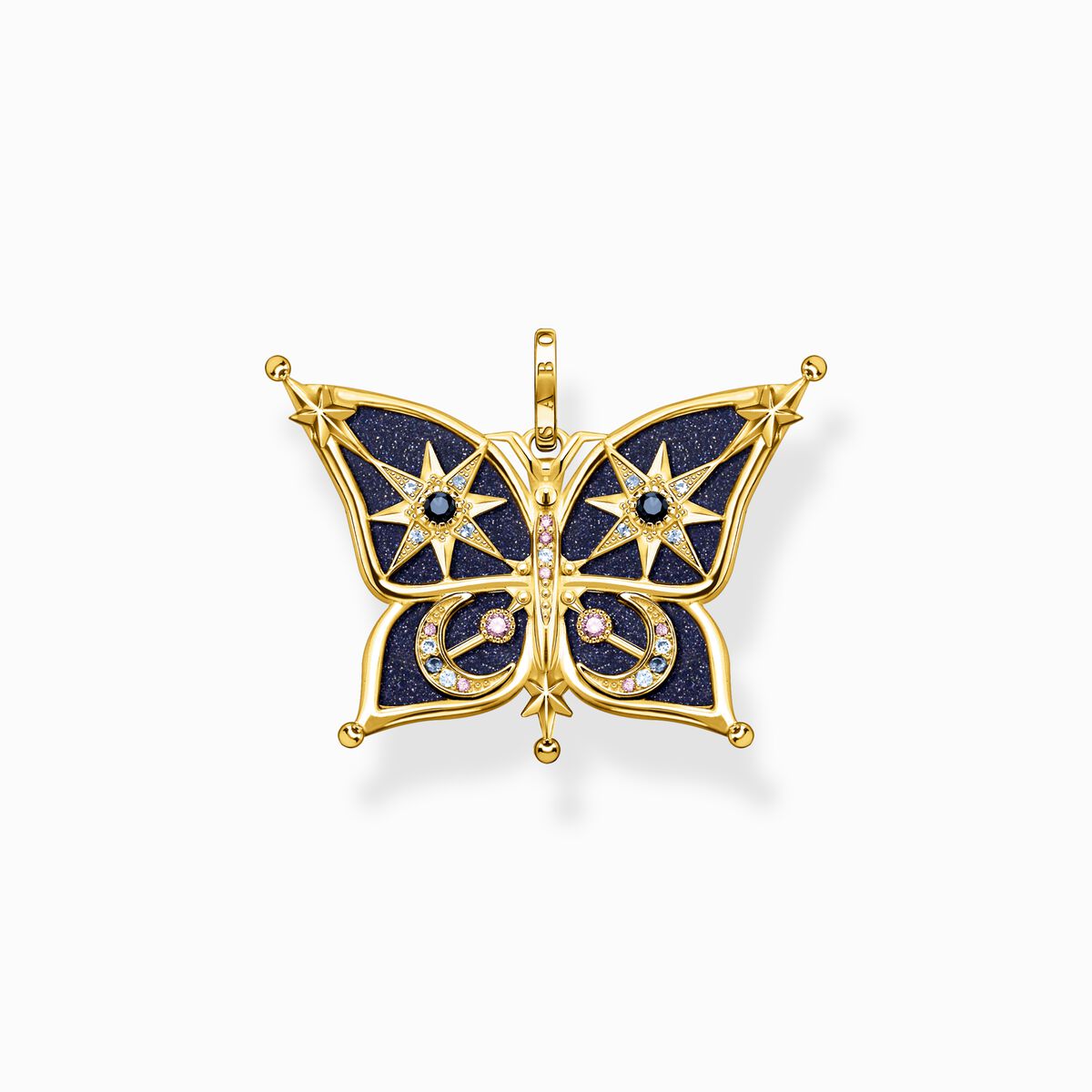 Pendant butterfly star & moon gold
