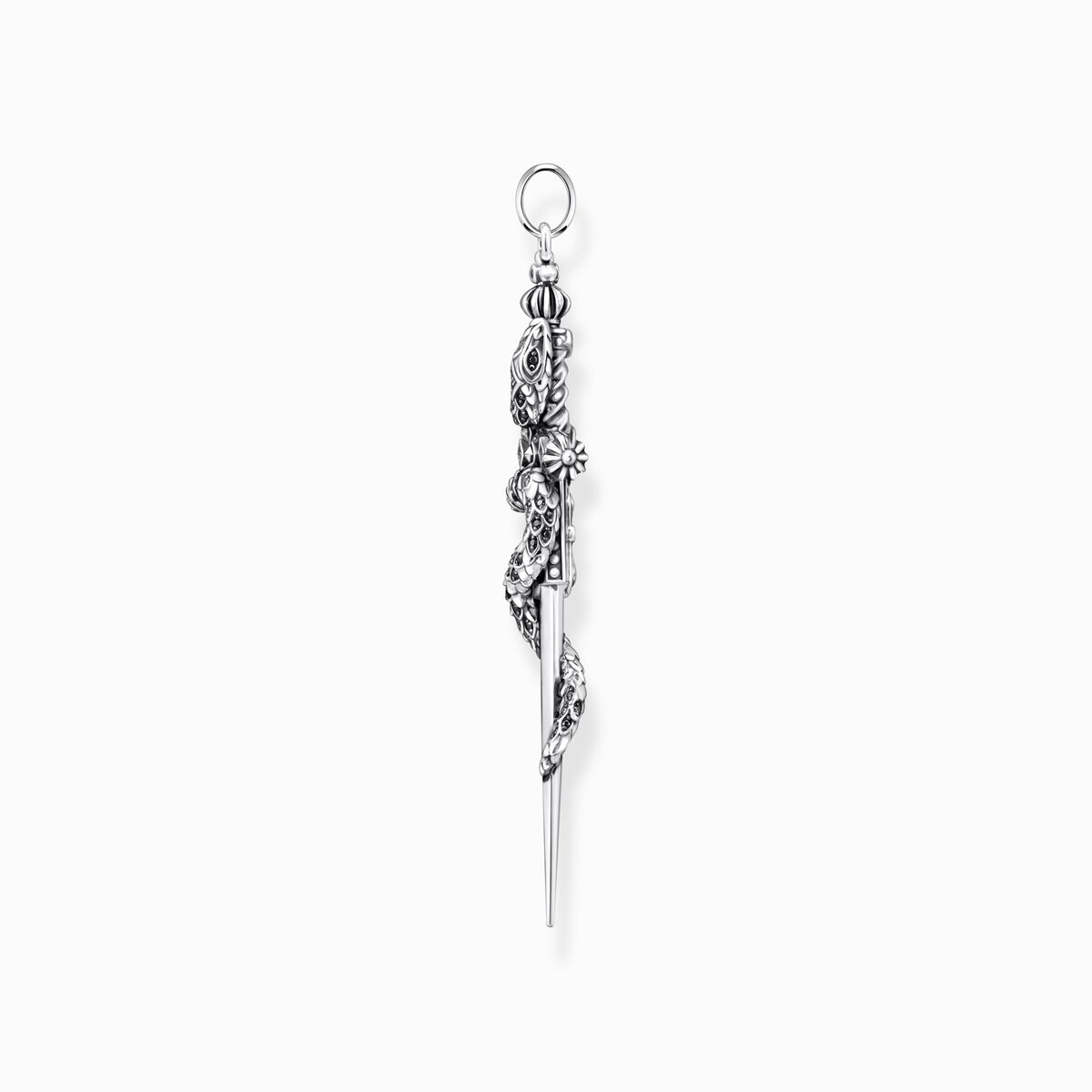 Pendant blackened sword with snake