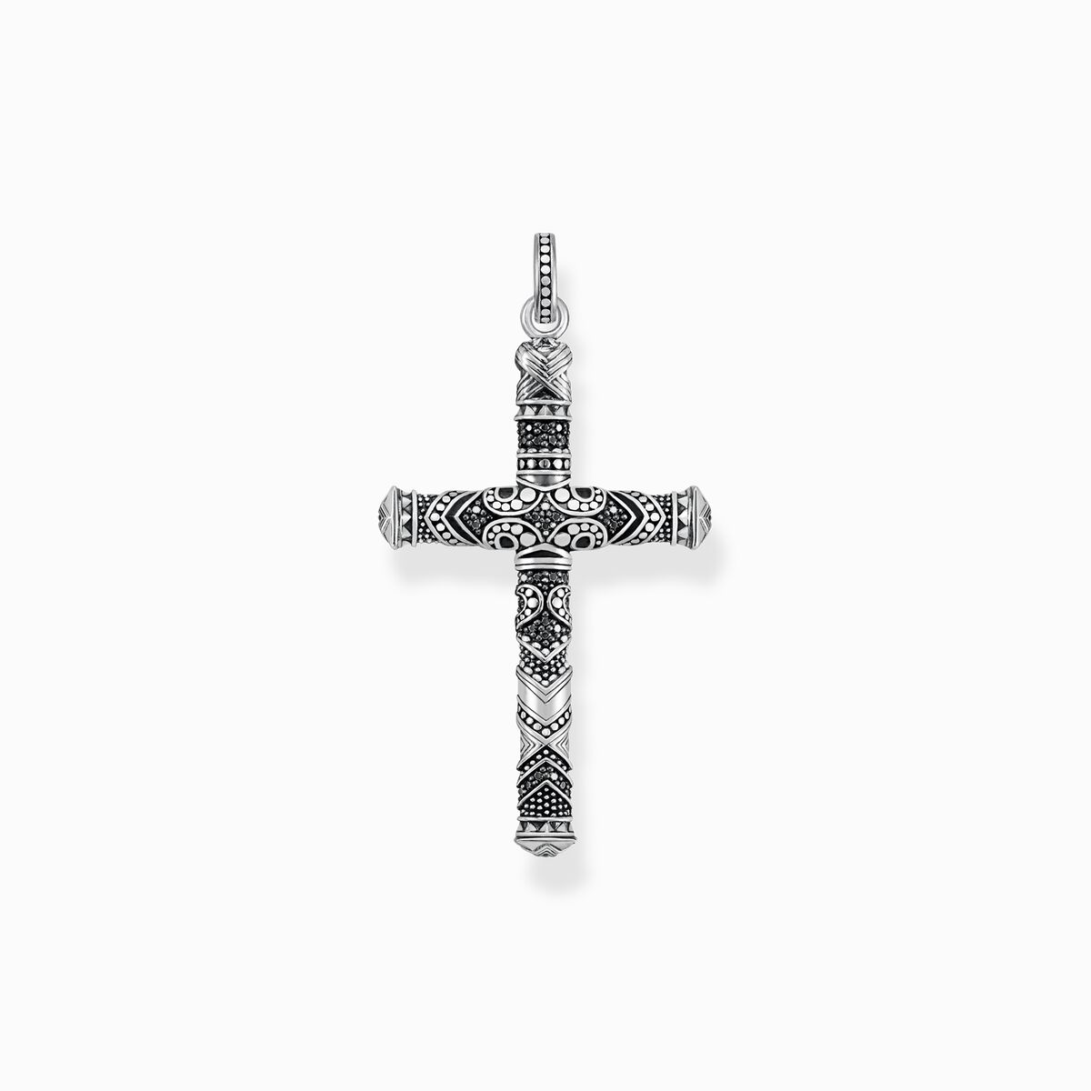 Jewellery set necklace maori cross silver blackened