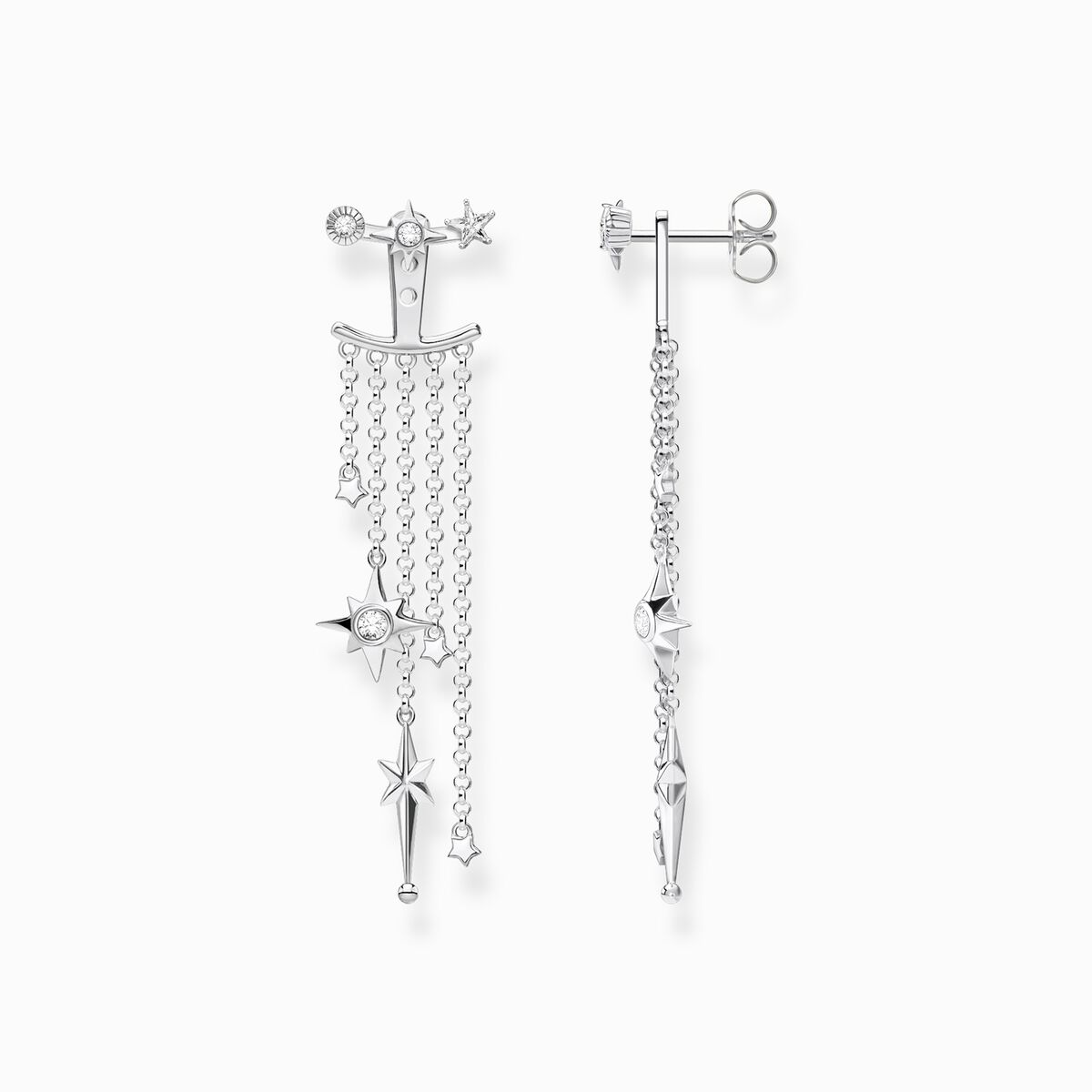 Earrings stars silver