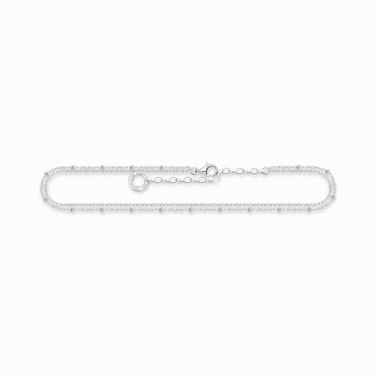 Anklet double strand silver