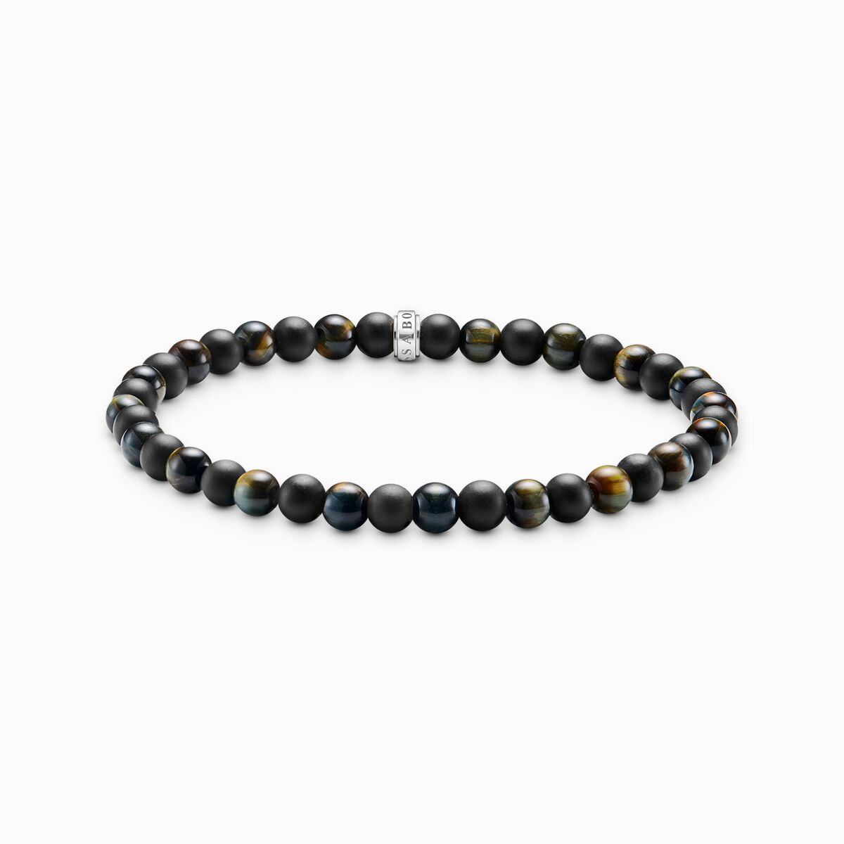 Talisman bracelet with obsidian and tiger eye beads