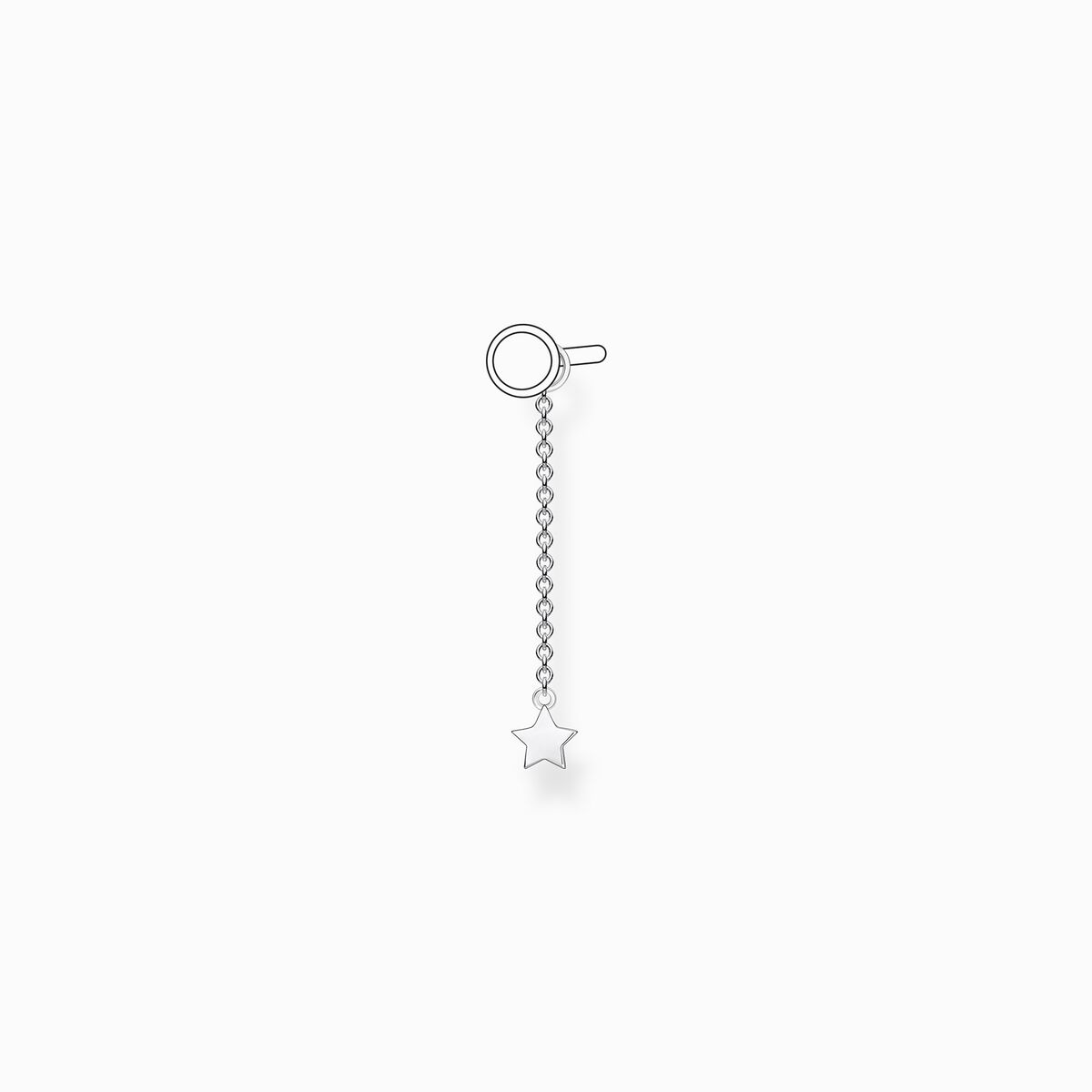 Single ear pendant star silver