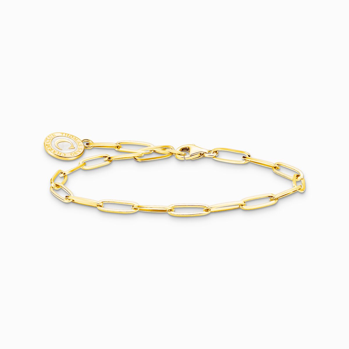 Charm bracelet with white Coin gold plated