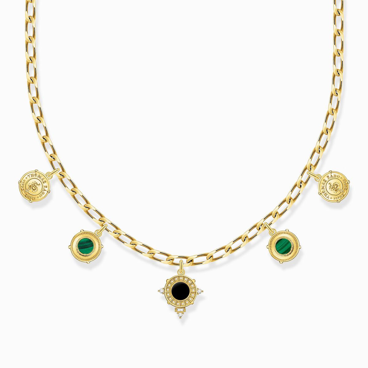 Necklace with disc gold plated