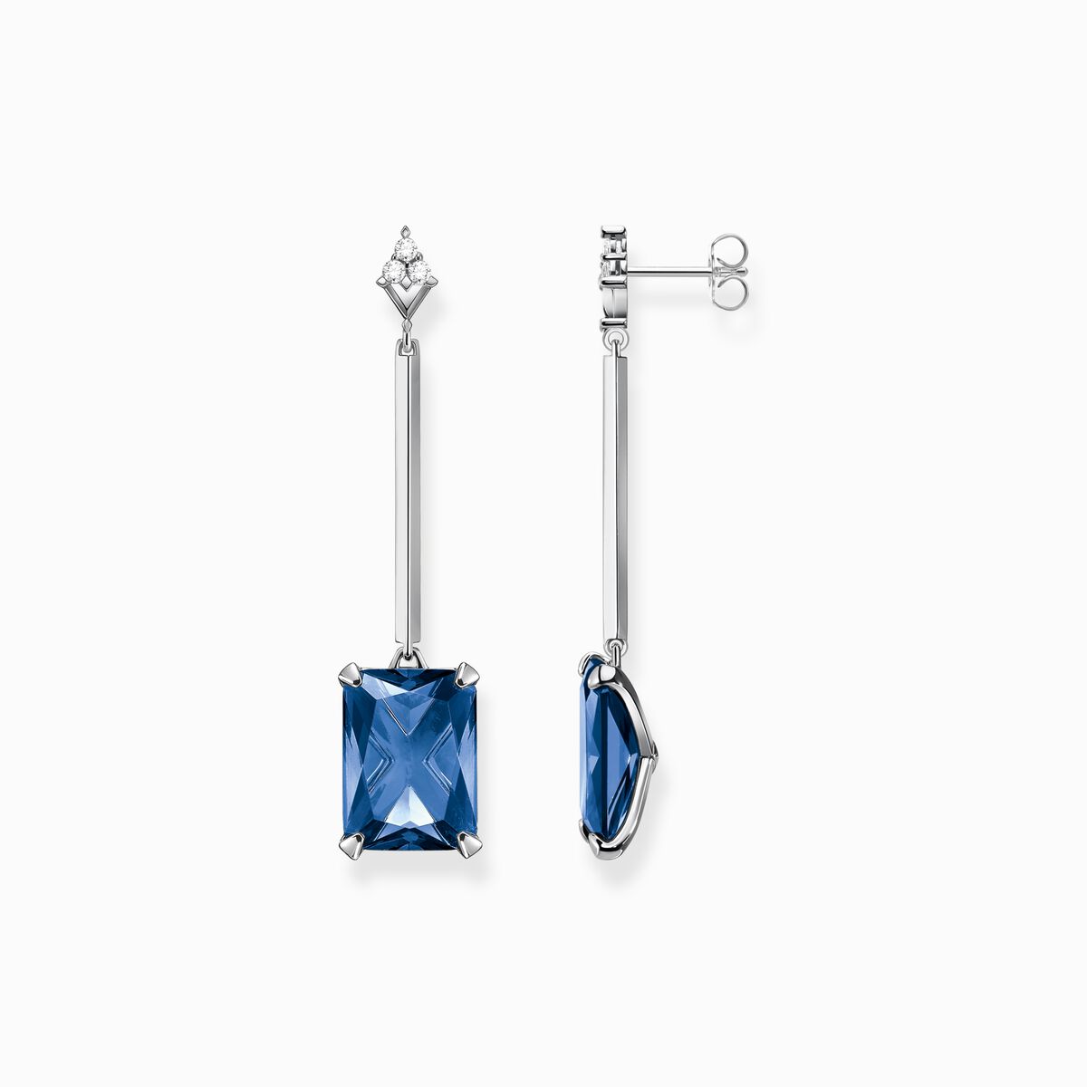 Earrings blue stone silver