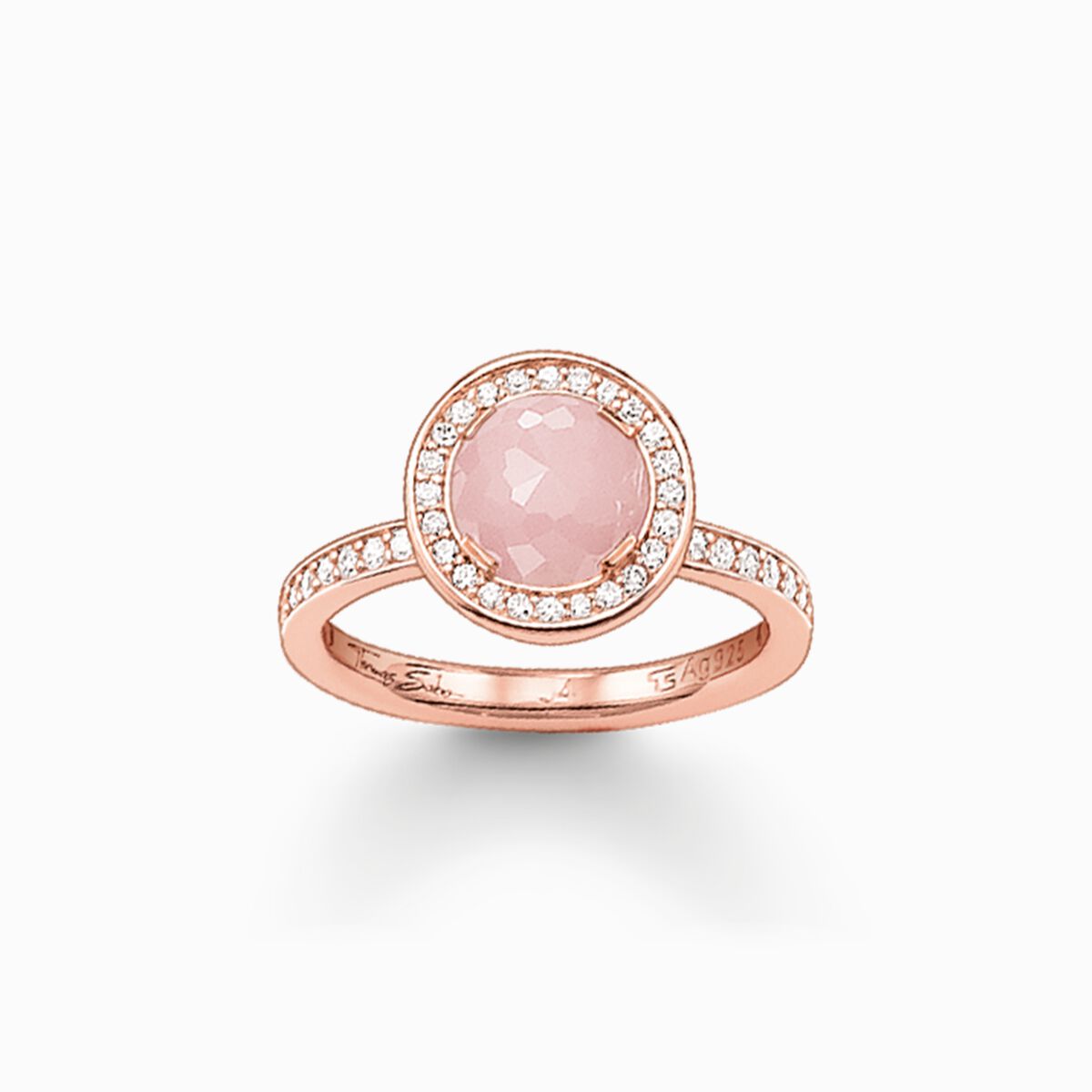 Solitaire ring light of Luna pink