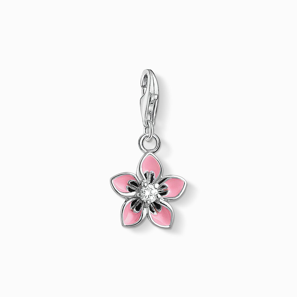 Charm pendant pink flower