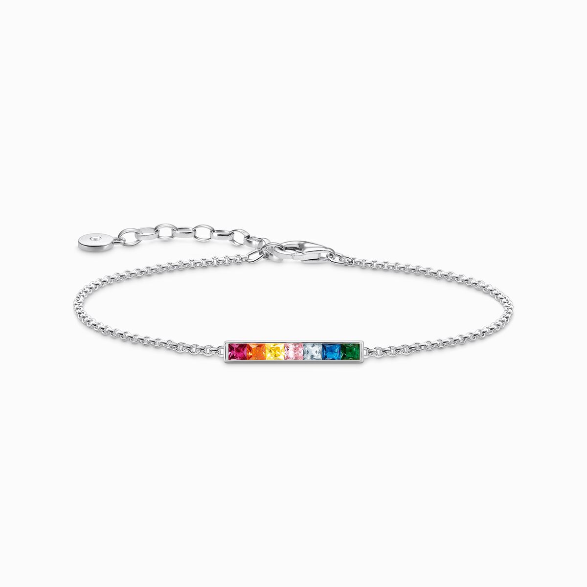 Bracelet colourful stones silver