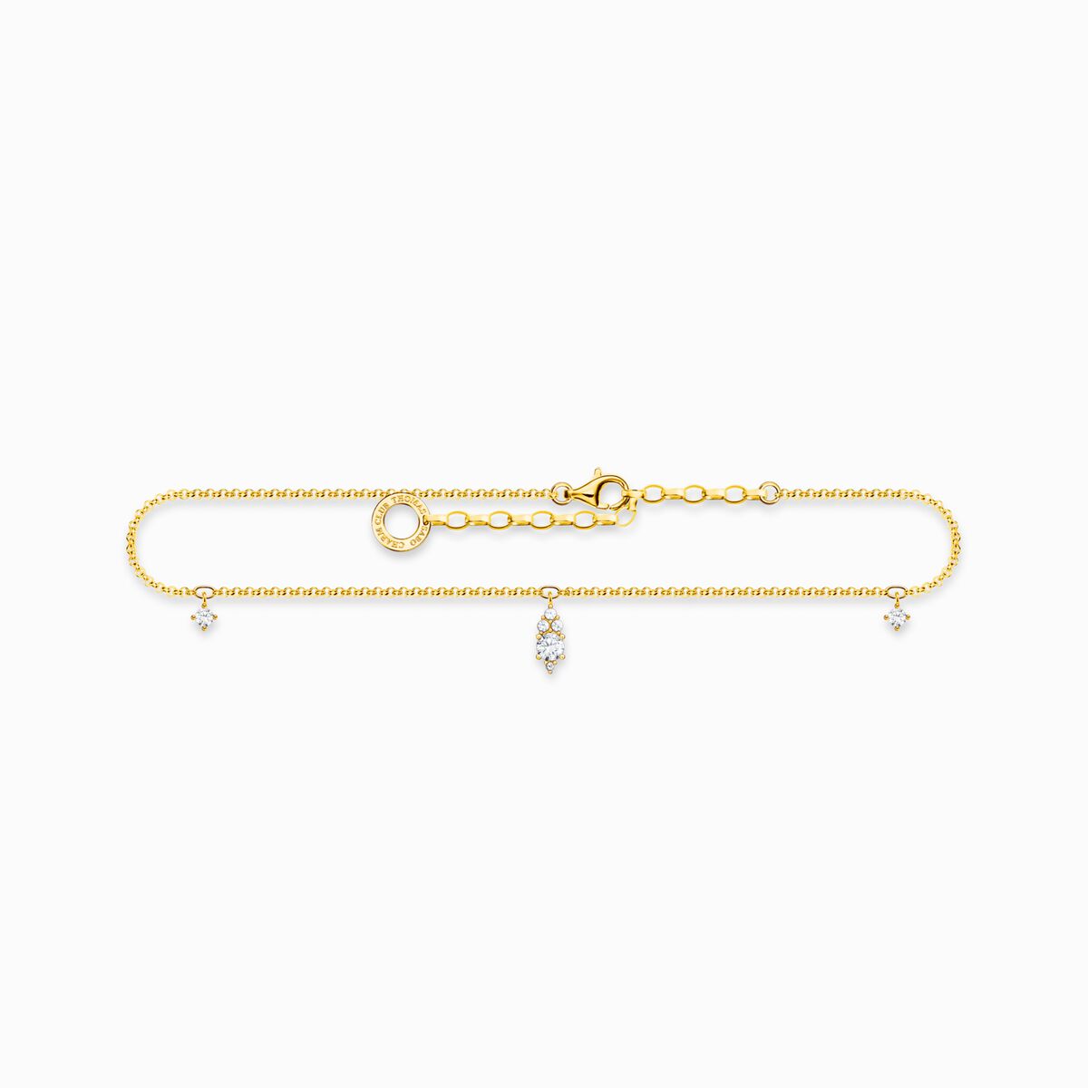 Anklet white stone gold