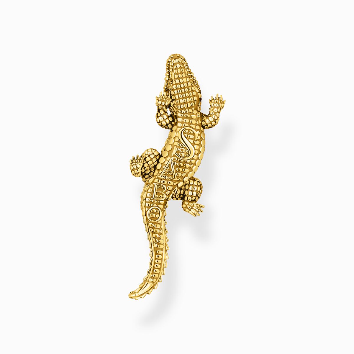 Yellow-gold plated pendant in 3D crocodile design