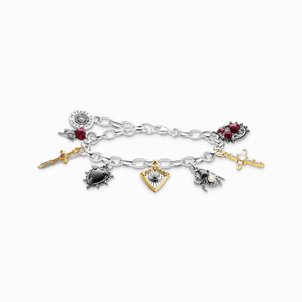 Silver bracelet with pendants True Romance