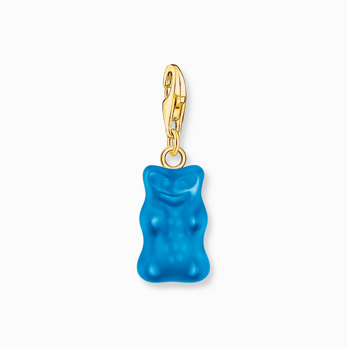 Gold-plated charm pendant goldbears in blue