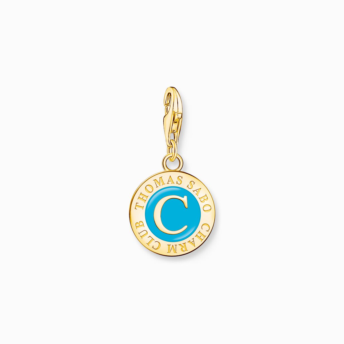 Charm turquoise Coin gold plated