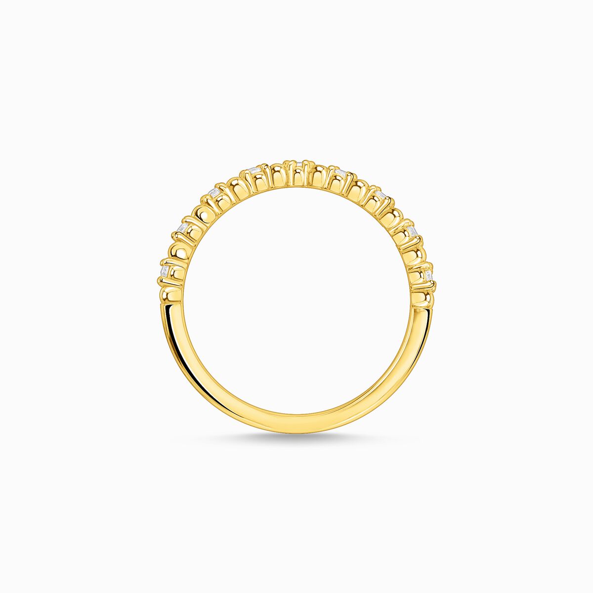 Ring dots with white stones gold