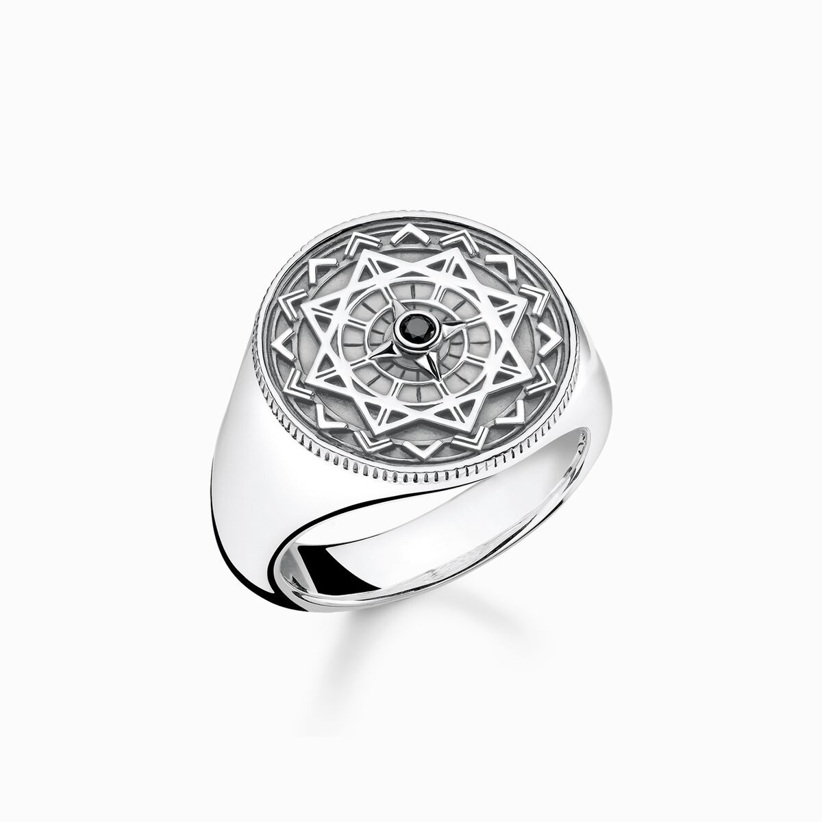 Ring vintage compass silver