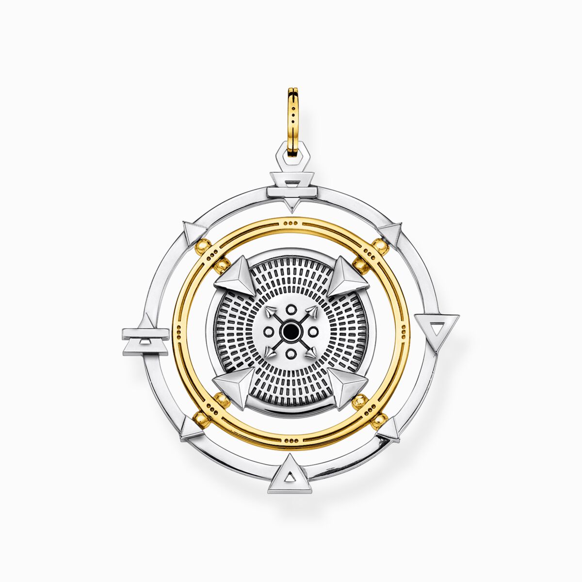 Pendant amulet elements of nature black-gold