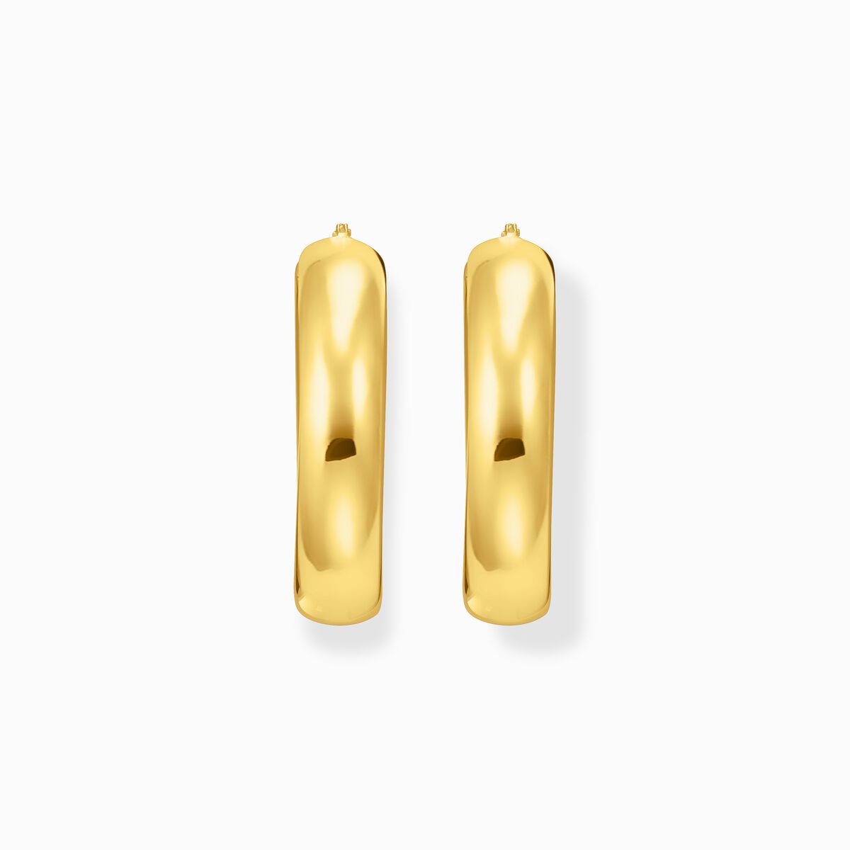 Gold-plated big chunky hoop earrings