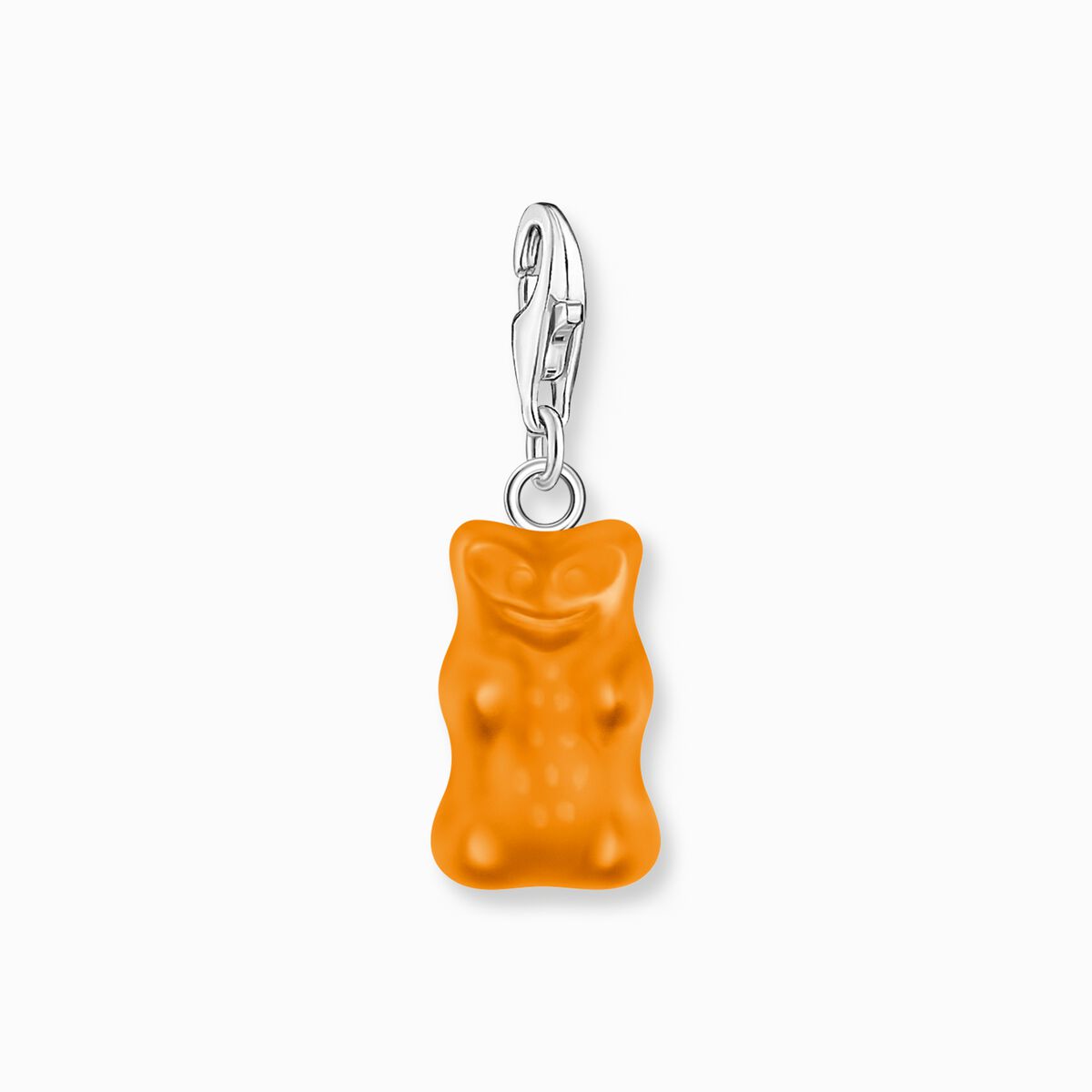 Silver charm pendant goldbears in orange