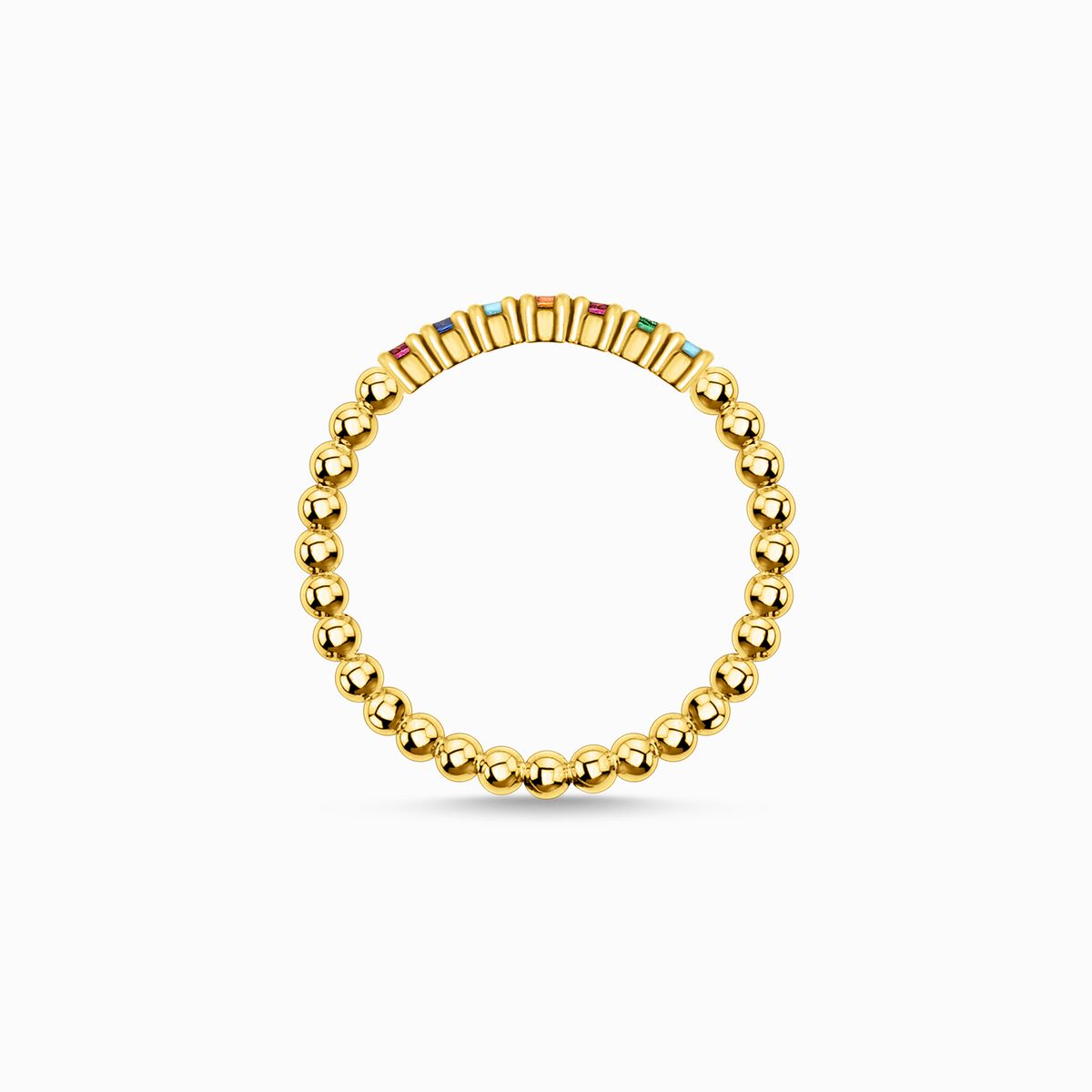 Ring dots colourful stones gold
