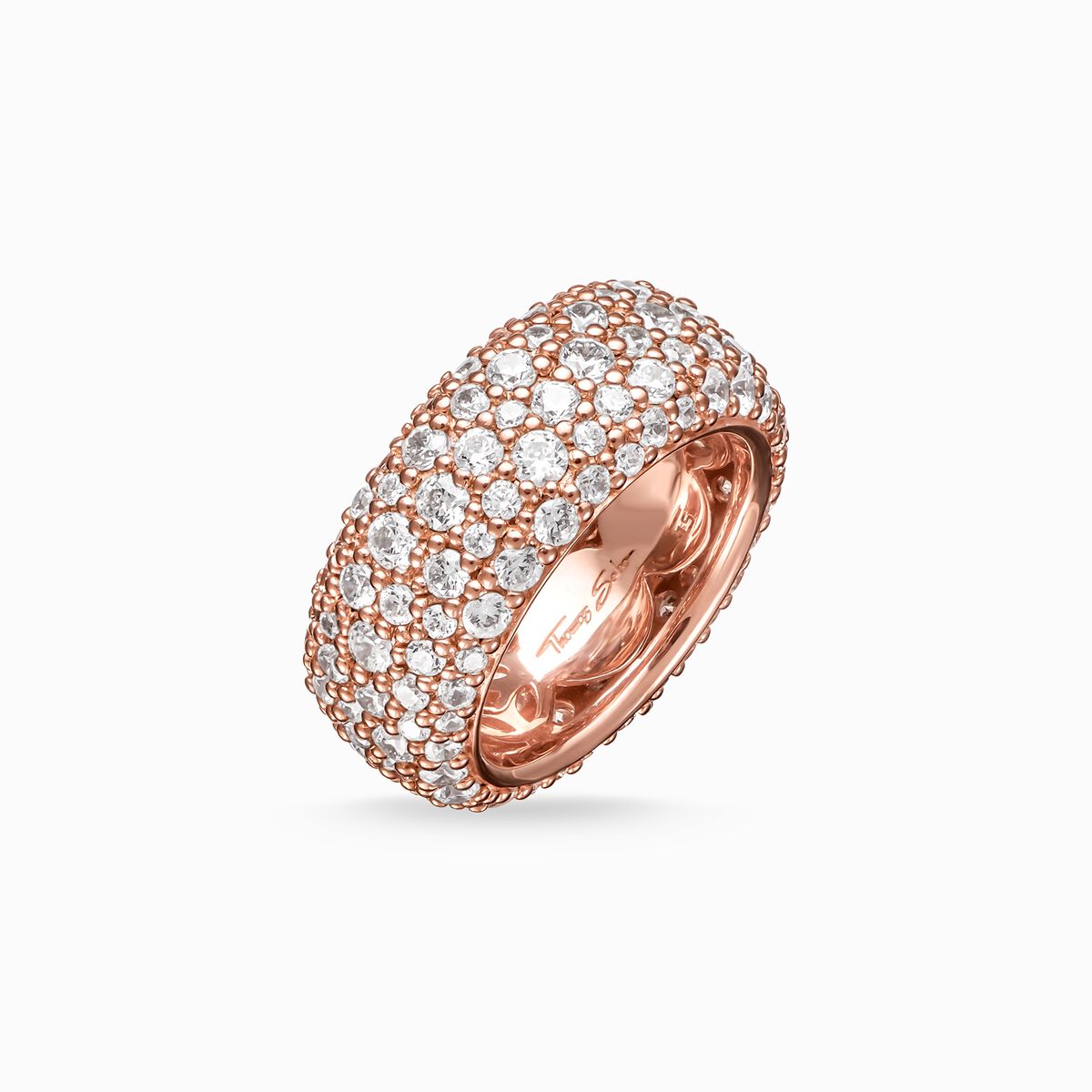 Band ring crushed pavé