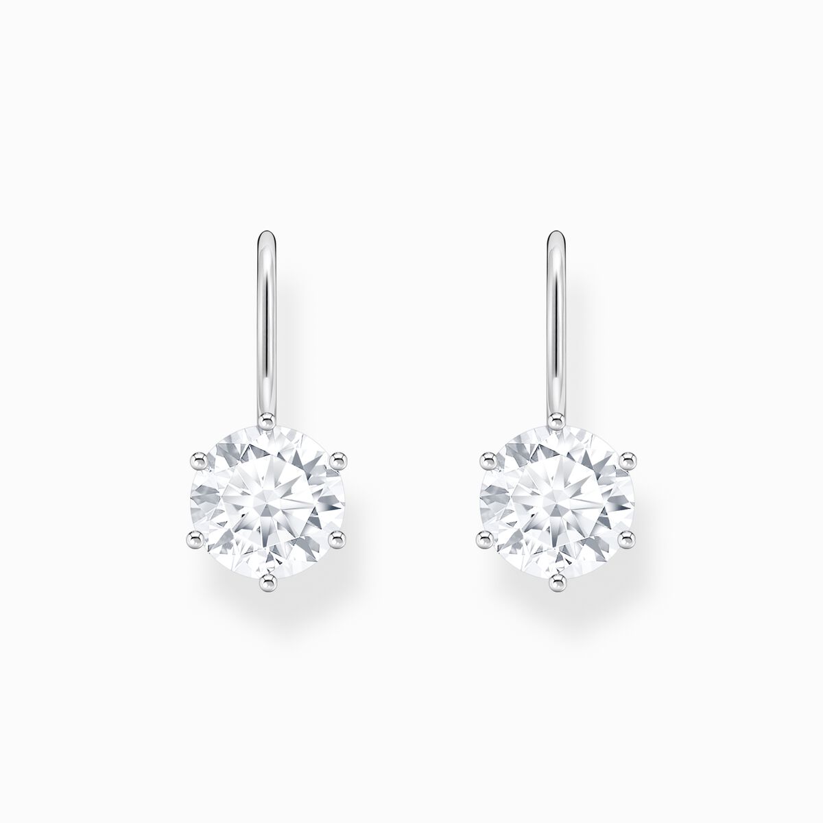 Silver earrings with white zirconia