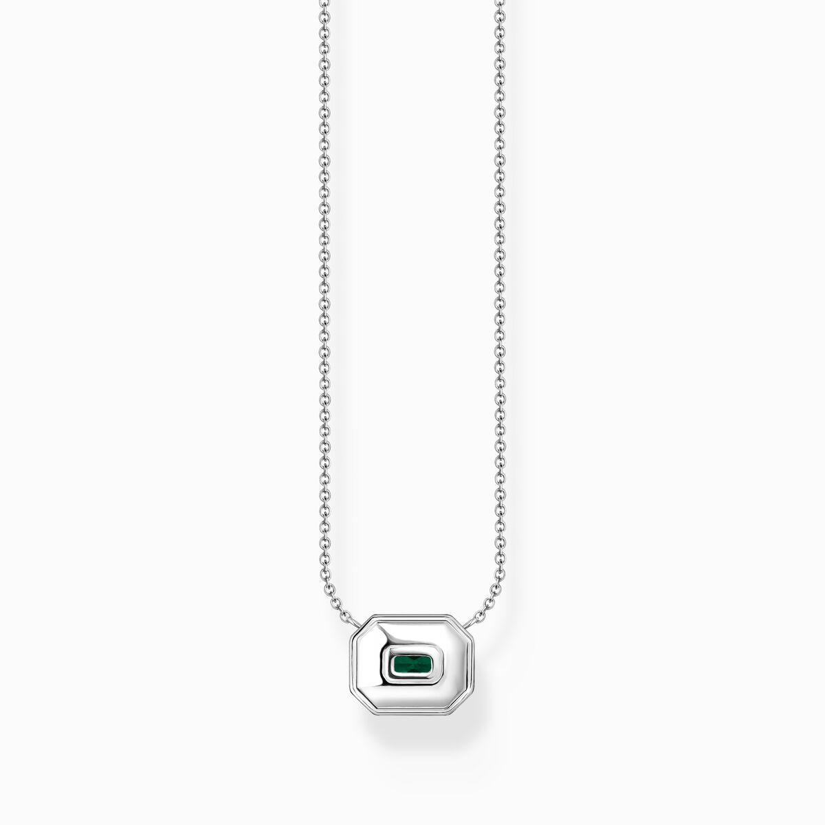 Necklace with green stone silver