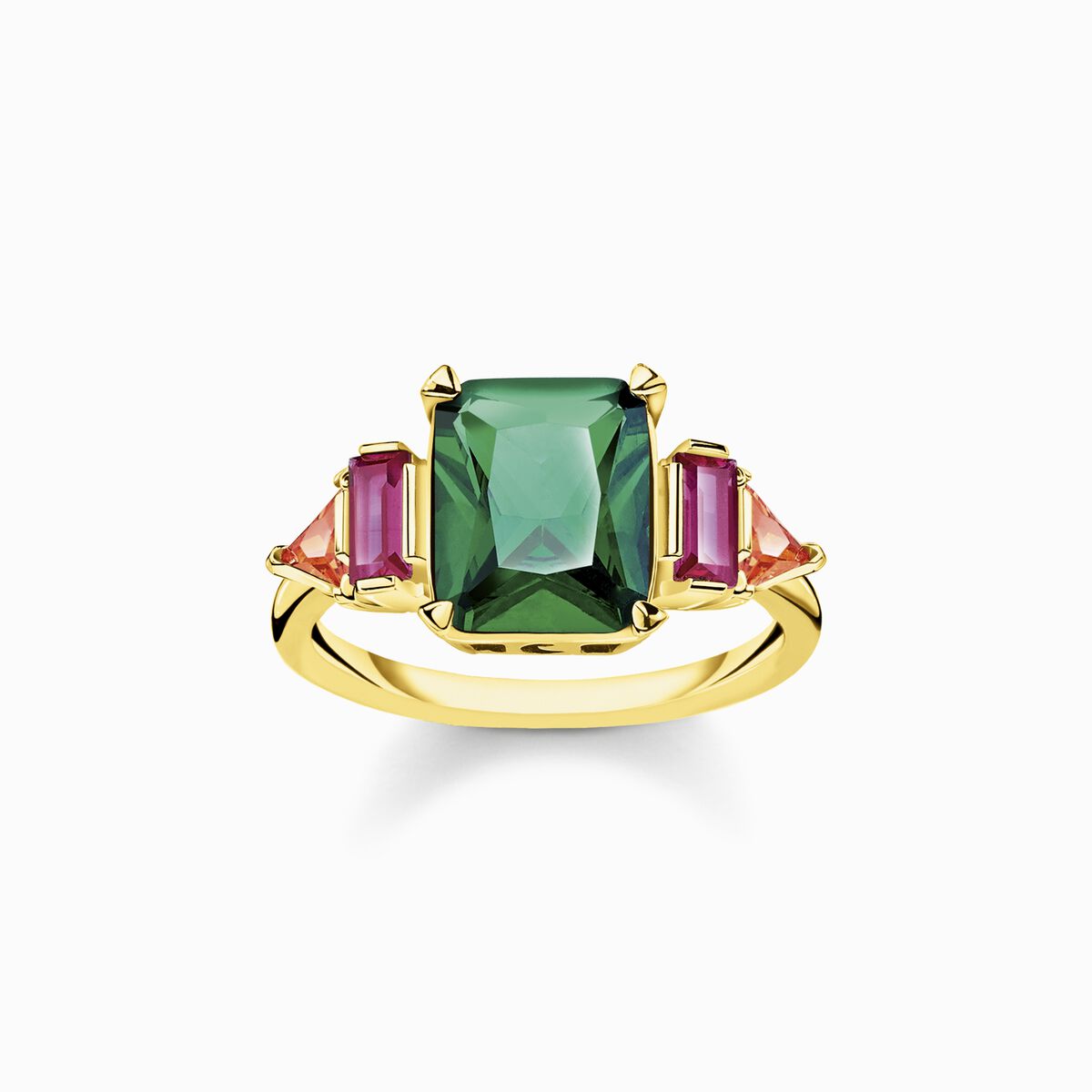 Ring colourful stones, gold