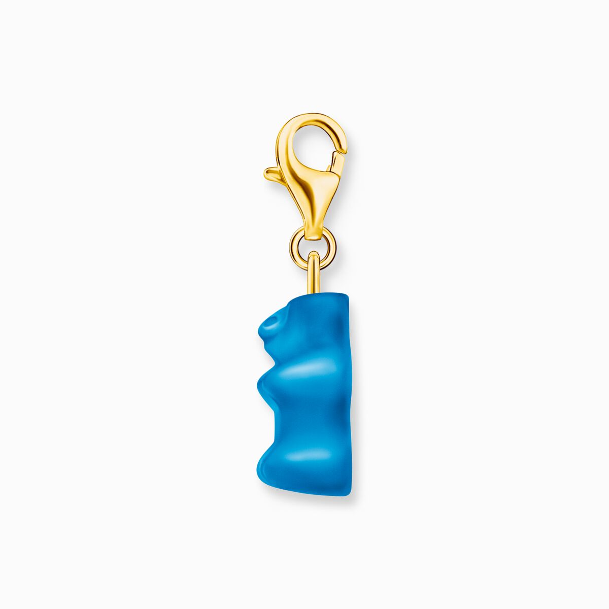 Gold-plated charm pendant goldbears in blue