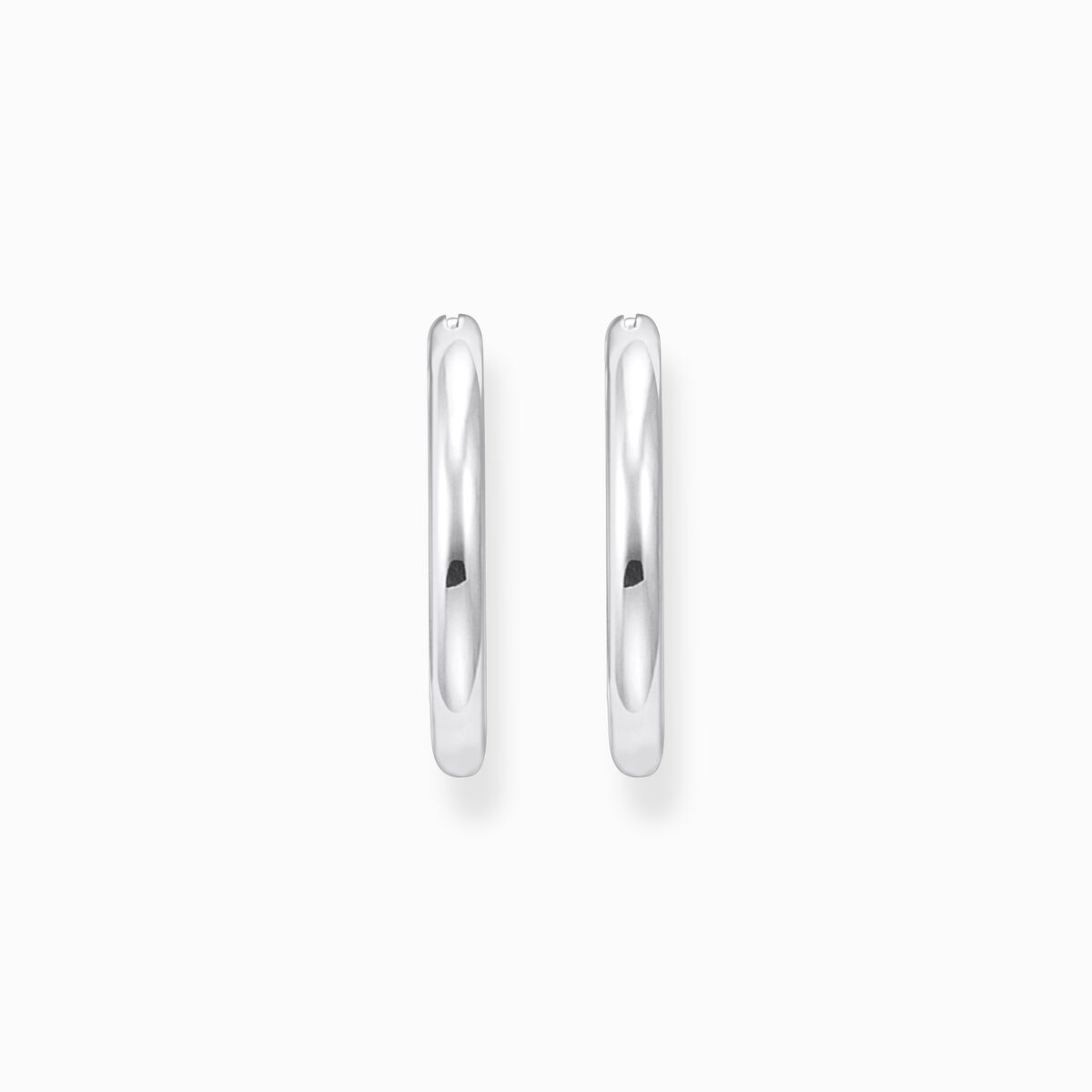 Silver classic hoop earrings in wider shape