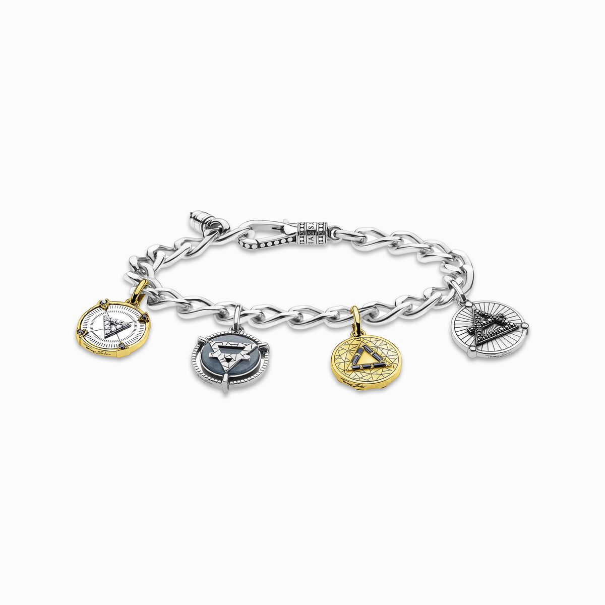 Bracelet elements of nature gold-silver