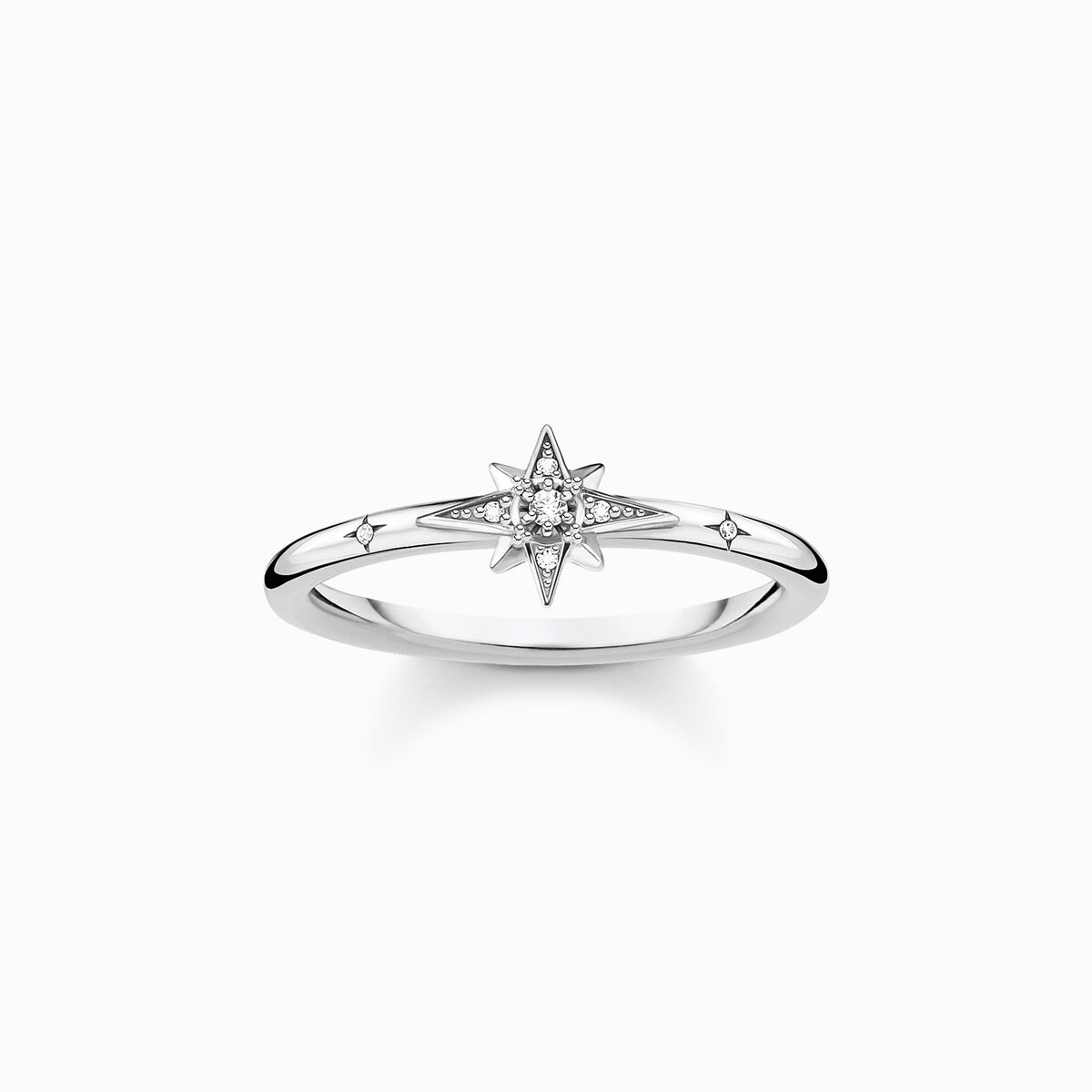 Ring star stones silver