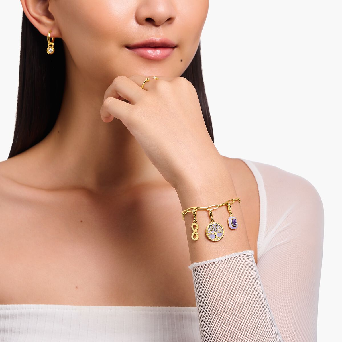 Charm pendant infinity yellow-gold plated