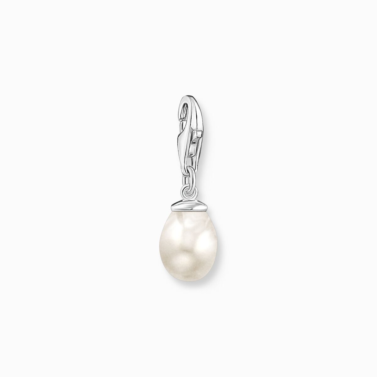 Charm pendant white pearl silver
