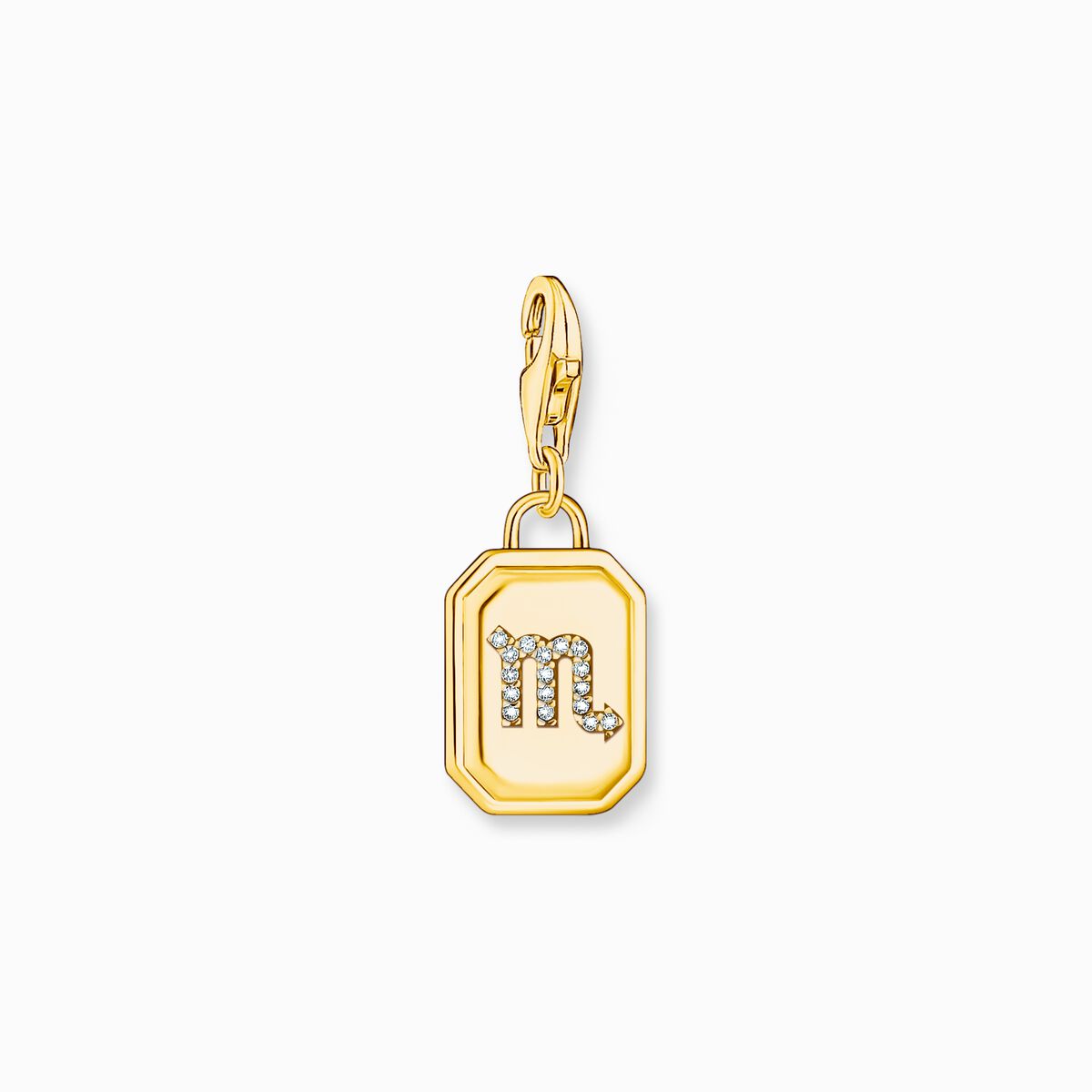 Gold-plated charm pendant zodiac sign Scorpio with zirconia