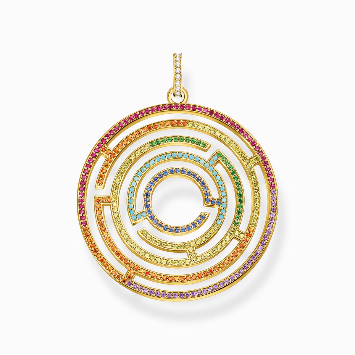 Pendant maze colourful stones