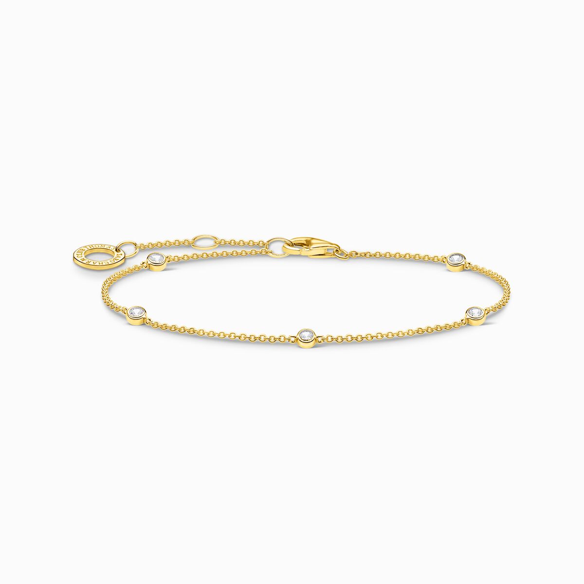 Bracelet white stones gold