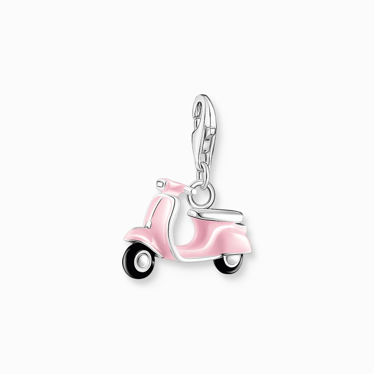 Charm pendant pink scooter silver