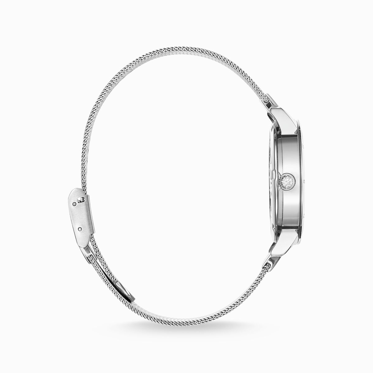 Silver women's watch with 33 mm, dragonflies & zirconia