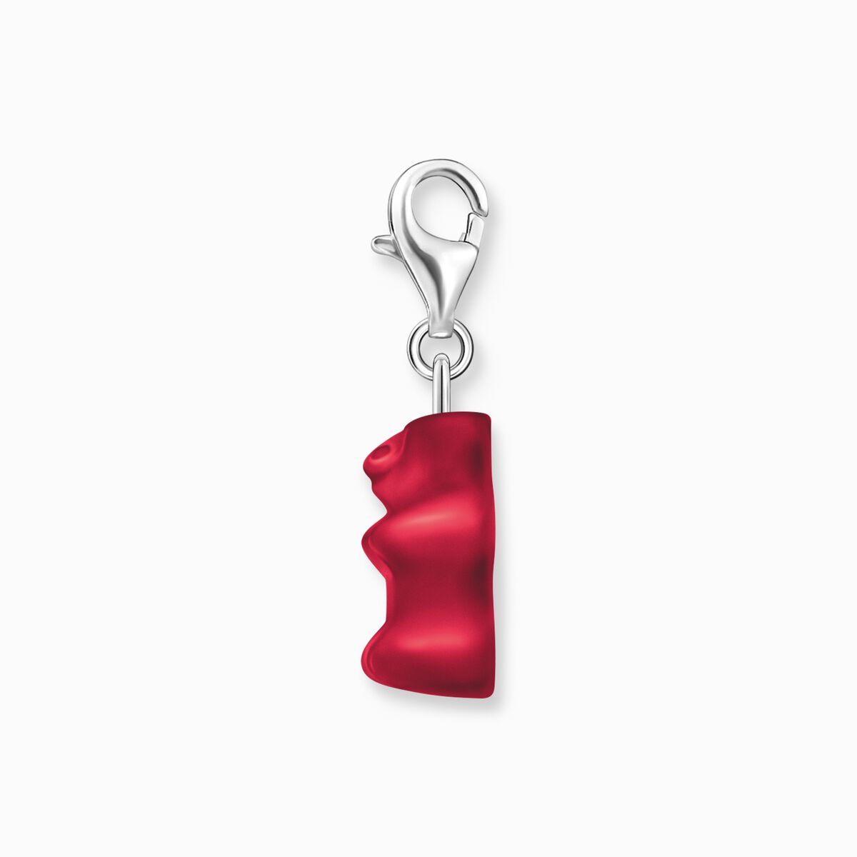 Silver charm pendant goldbears in red