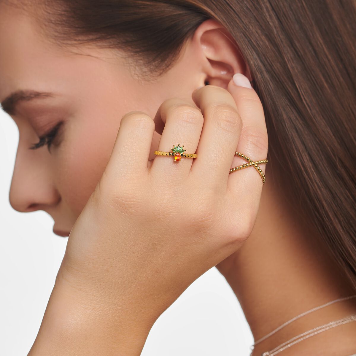 Ring pineapple gold