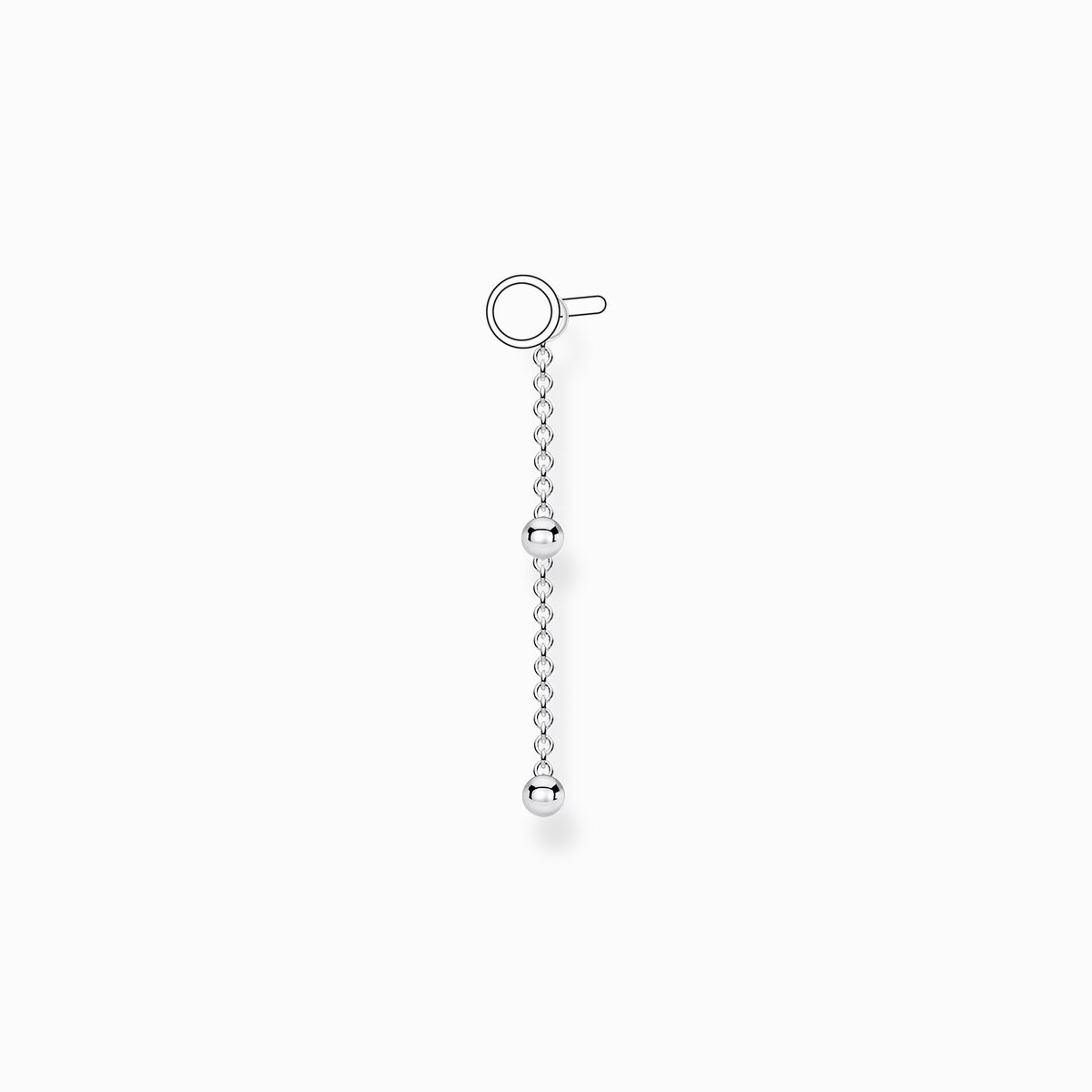 Single ear pendant dots silver