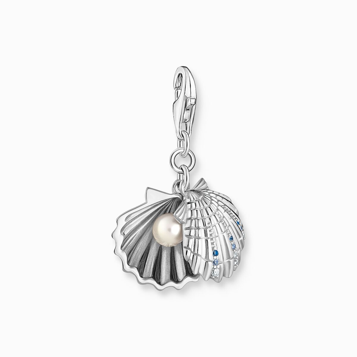 Charm pendant shell silver