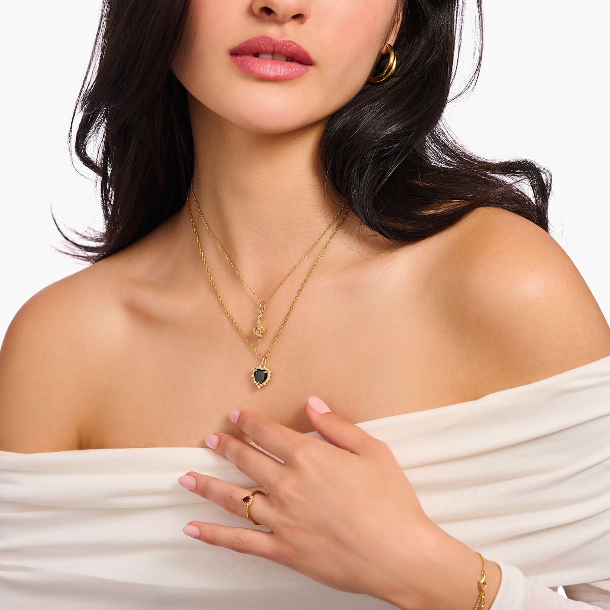 Gold-plated necklace with pendant Heart Romance