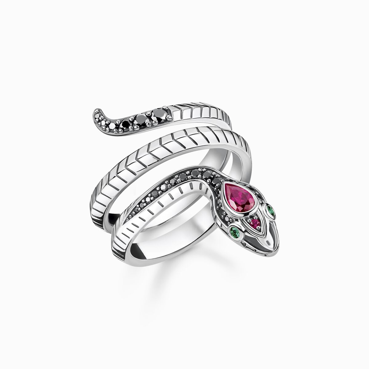 Ring snake black stones