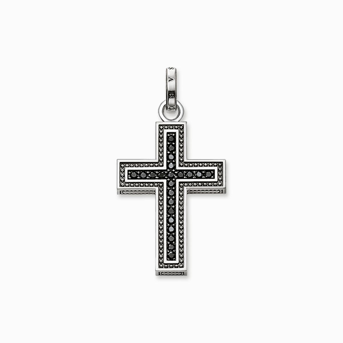 Pendant black cross pavé