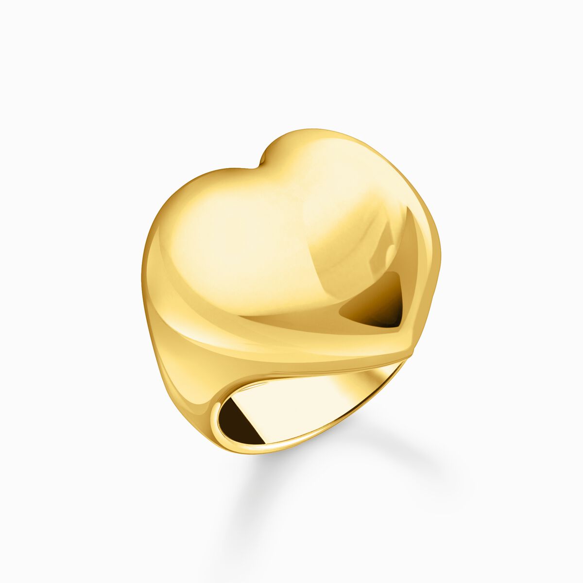 Gold-plated ring heart-shaped