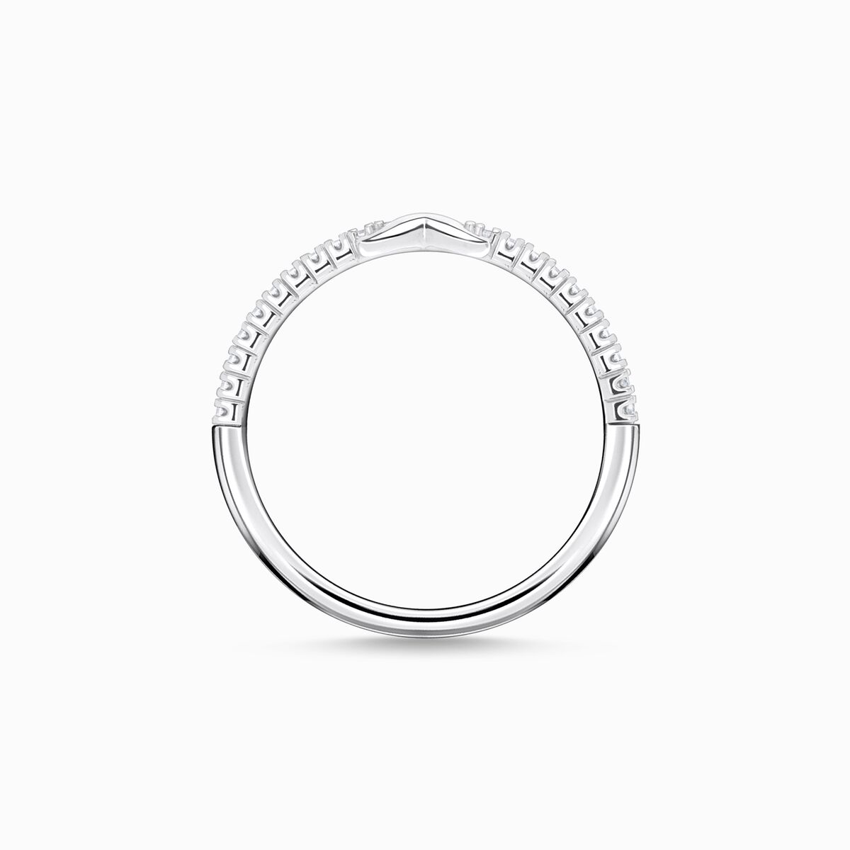 Ring infinity with white stones silver