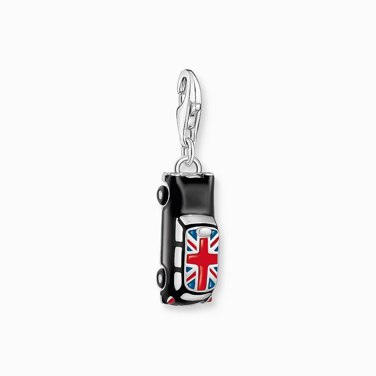 Silver charm pendant LONDON taxi with Union Jack
