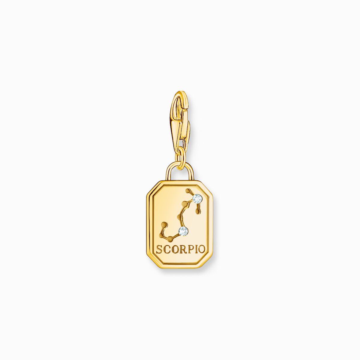 Gold-plated charm pendant zodiac sign Scorpio with zirconia